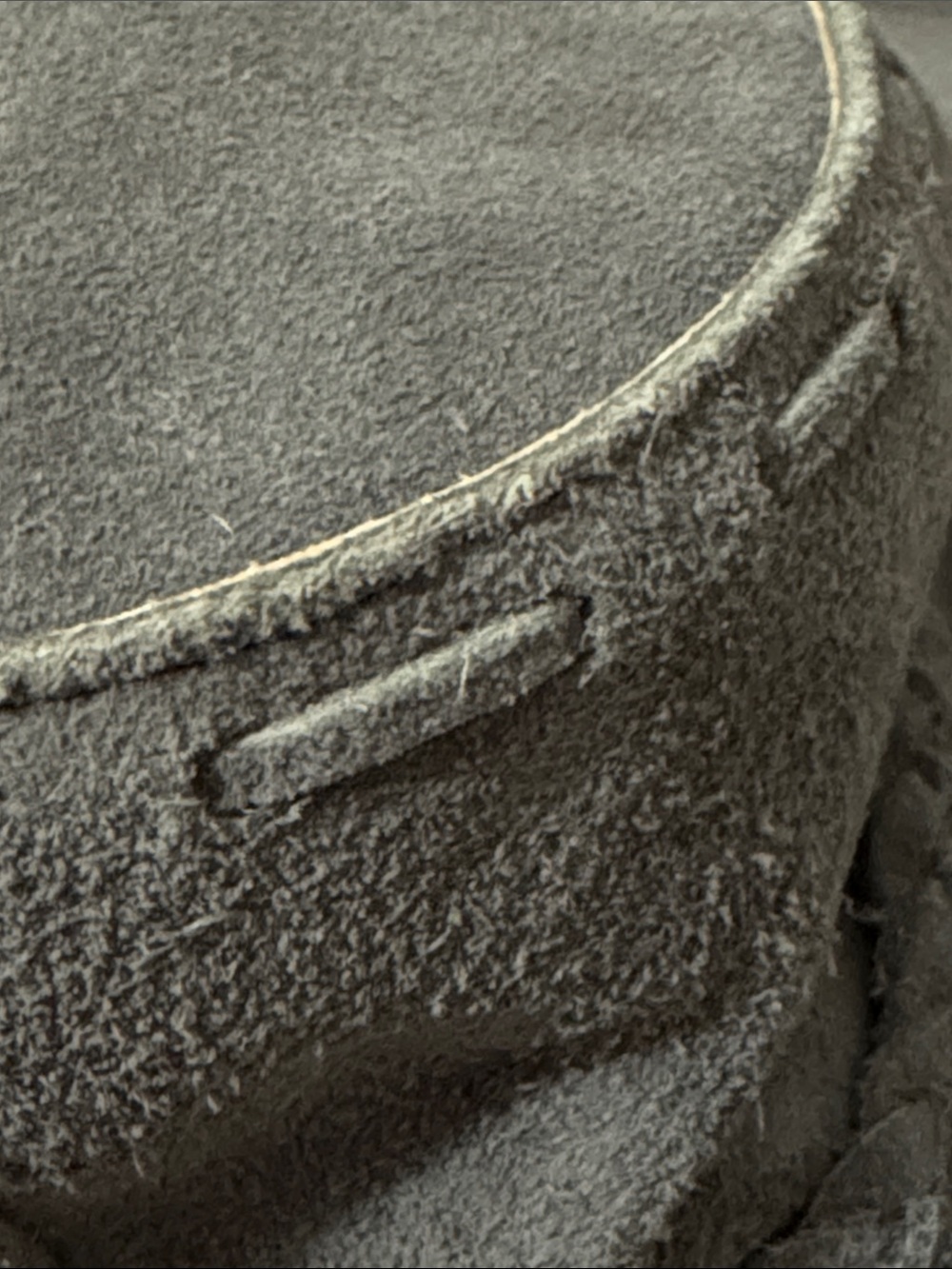 Vintage Handmade Genuine Leather Hat-Made in Mexico-Gray Suede-Wmns Sz M-EUC - Picture 4 of 16